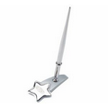 Starling Dual Finish Silver Star Pen Holder With Pen